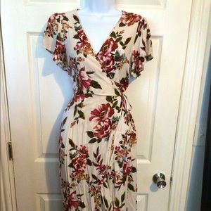 Floral wrap around maxi dress